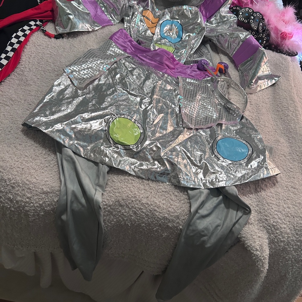 Galactic Hero Kids Costume with Silver and Purple Accents